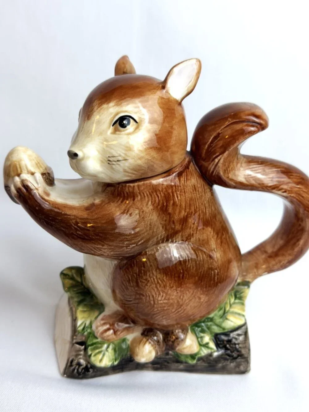 Takahashi Hand Painted Squirrel Teapot Japan Vintage Figural Woodland Ceramic